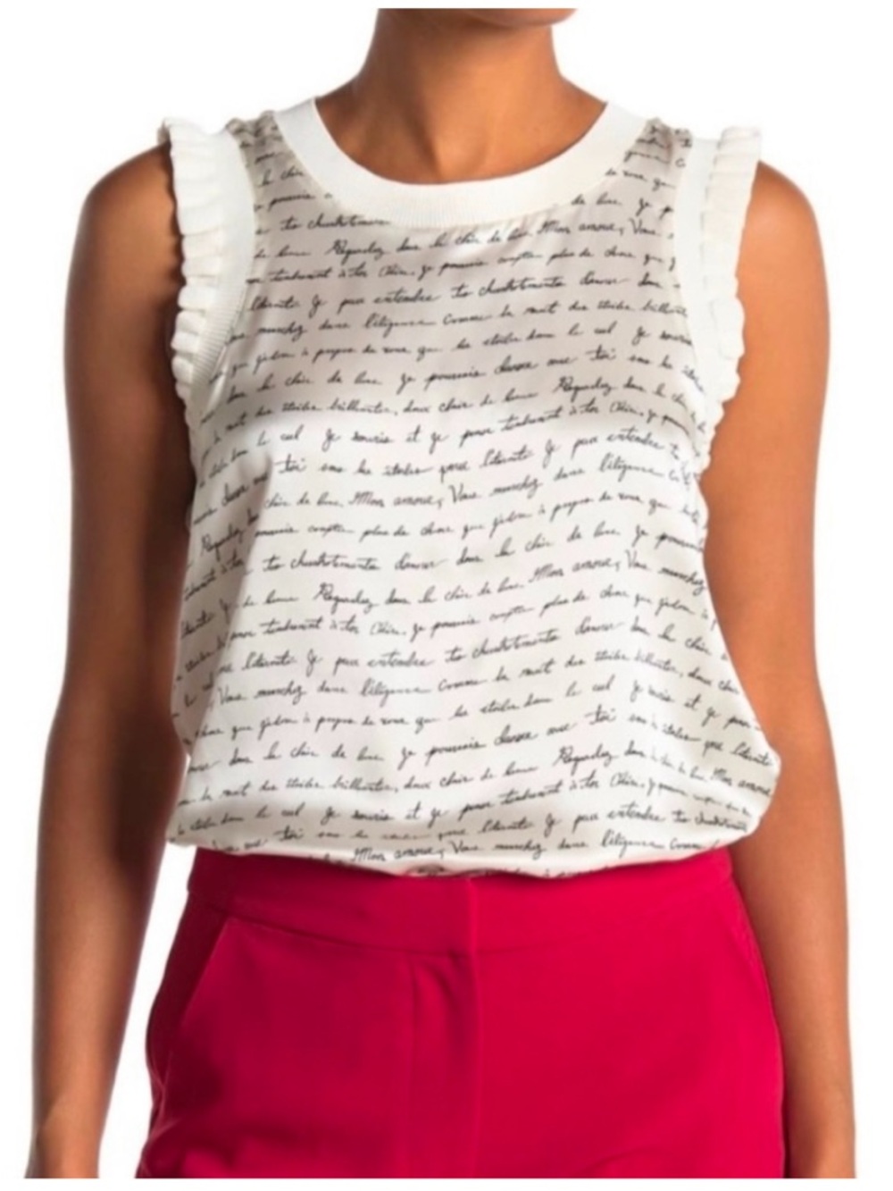 CINQ À SEPT Love Letter Silk Tank